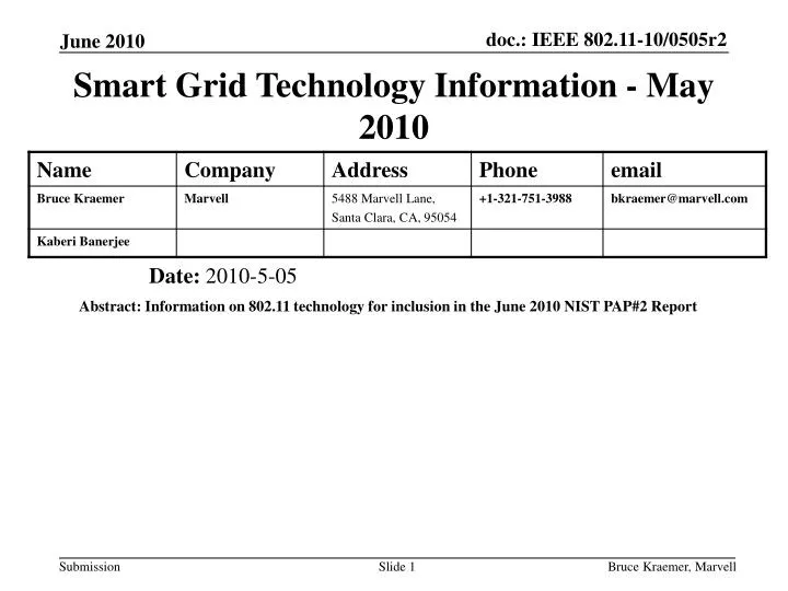 smart grid technology information may 2010