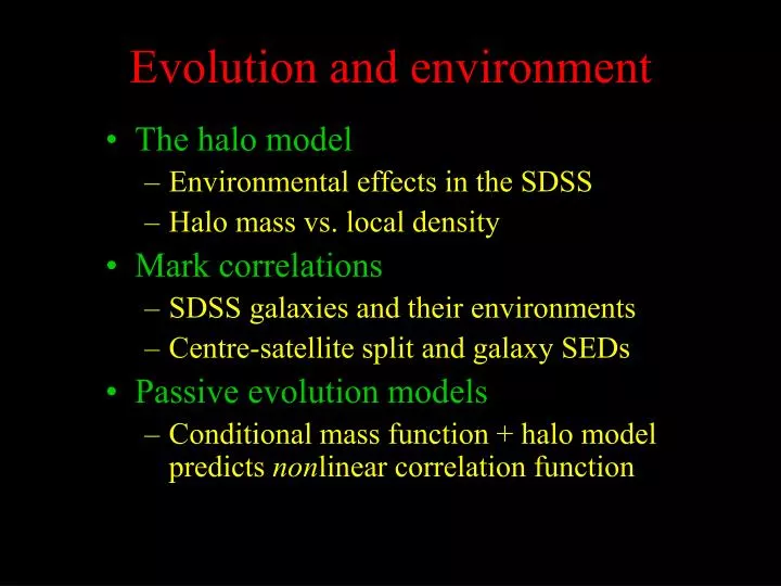 evolution and environment