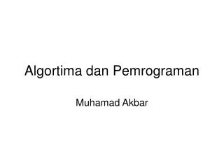 algortima dan pemrograman