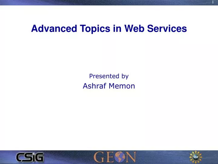 advanced topics in web services