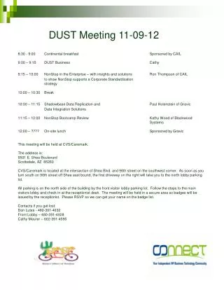 DUST Meeting 11-09-12
