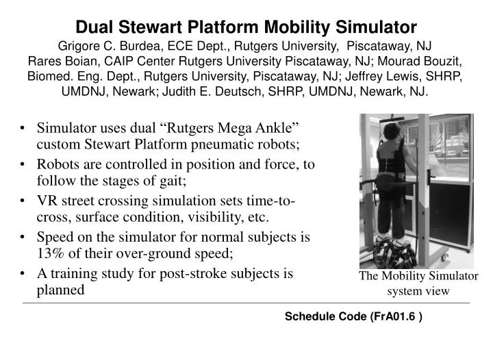 dual stewart platform mobility simulator