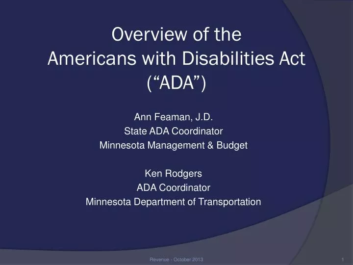 overview of the americans with disabilities act ada