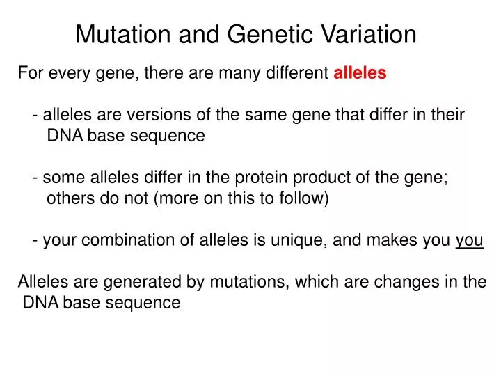 mutation and genetic variation