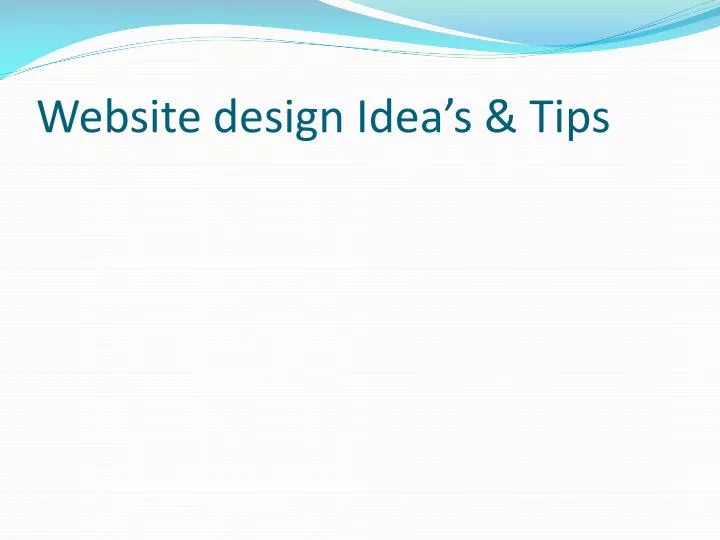 website design idea s tips
