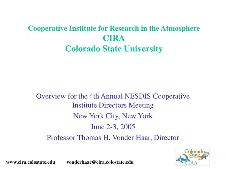 cooperative institute for research in the atmosphere cira colorado state university
