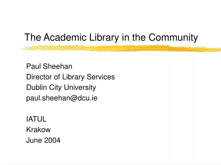 the academic library in the community