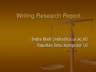 Writing Research Report