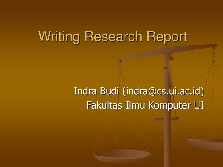 writing research report