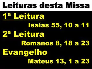 leituras desta missa
