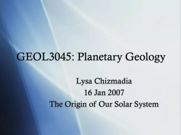 geol3045 planetary geology