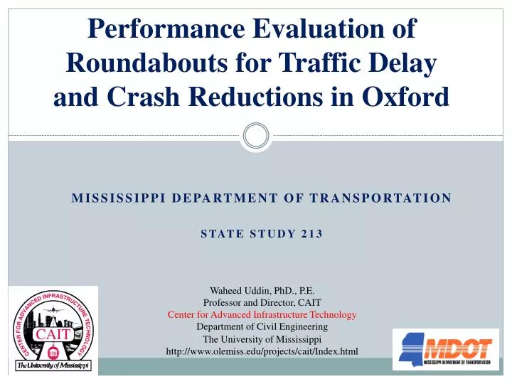 performance evaluation of roundabouts for traffic delay and crash reductions in oxford