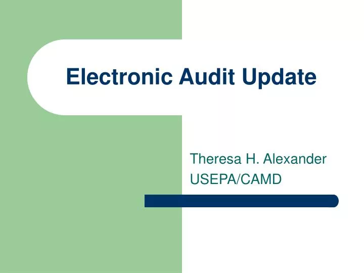 electronic audit update