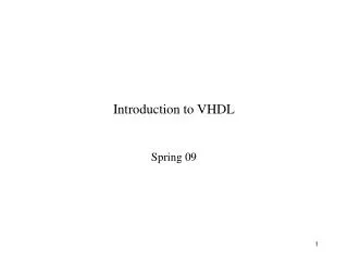 introduction to vhdl