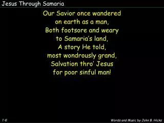 Jesus Through Samaria