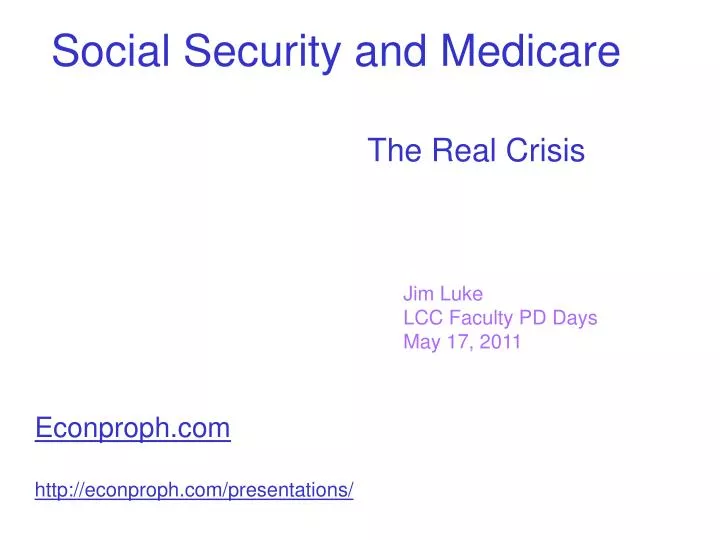 the real crisis jim luke lcc faculty pd days may 17 2011