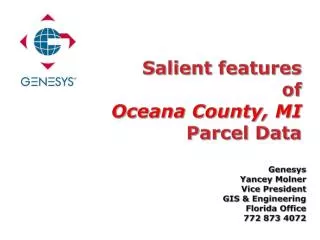 Salient features of Oceana County, MI Parcel Data