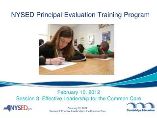 NYSED Principal Evaluation Training Program