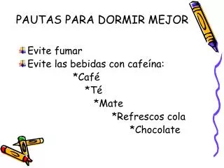 pautas para dormir mejor