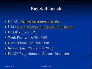 Ray S. Babcock