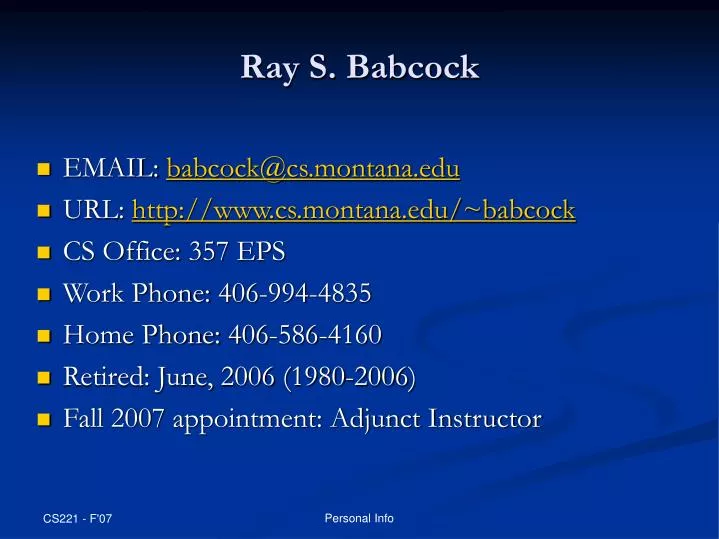 ray s babcock