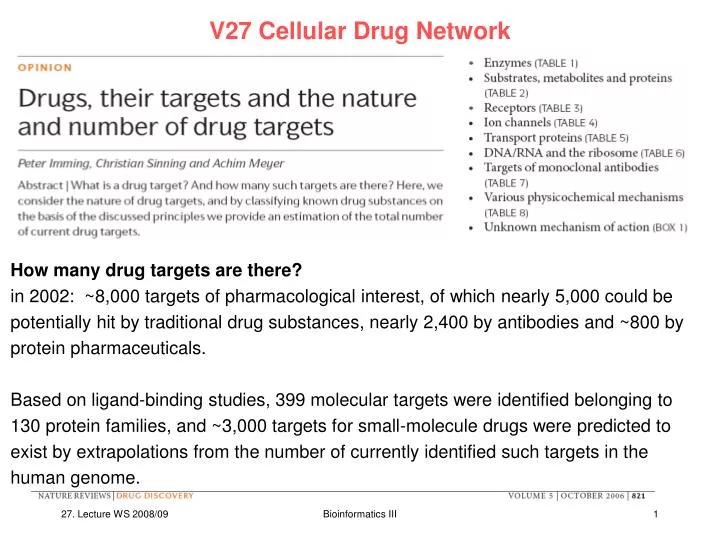 v27 cellular drug network