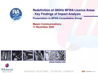 Redefinition of 28GHz BFWA Licence Areas - Key Findings of Impact Analysis