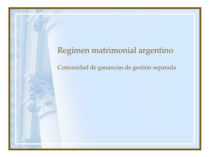 regimen matrimonial argentino