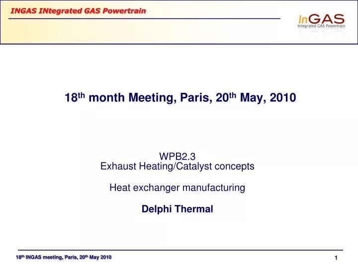 18 th month meeting paris 20 th may 2010