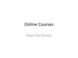 Online Courses