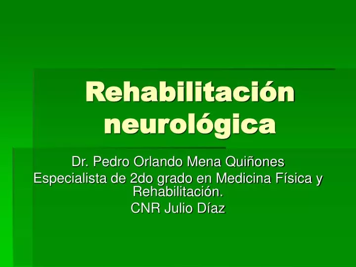 PPT - Rehabilitación Neurológica PowerPoint Presentation, Free Download ...