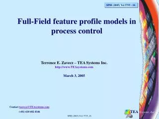 Full-Field feature profile models in process control
