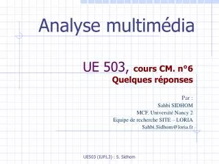 ue 503 cours cm n 6 quelques r ponses