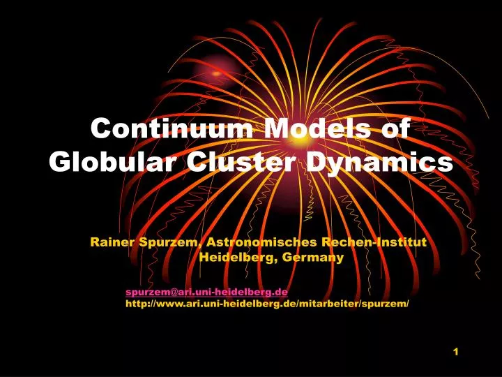 continuum models of globular cluster dynamics
