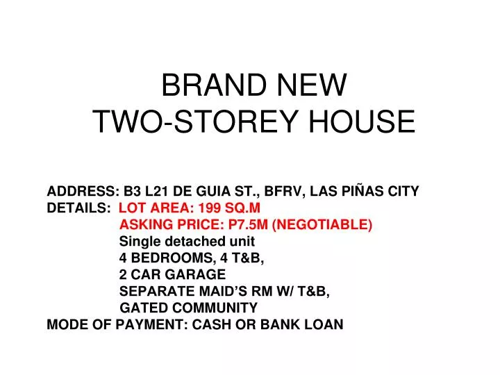 brand new two storey house