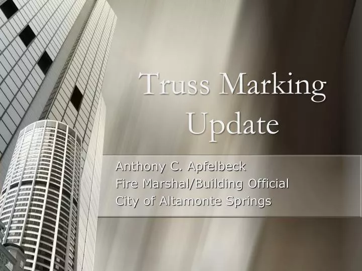 truss marking update