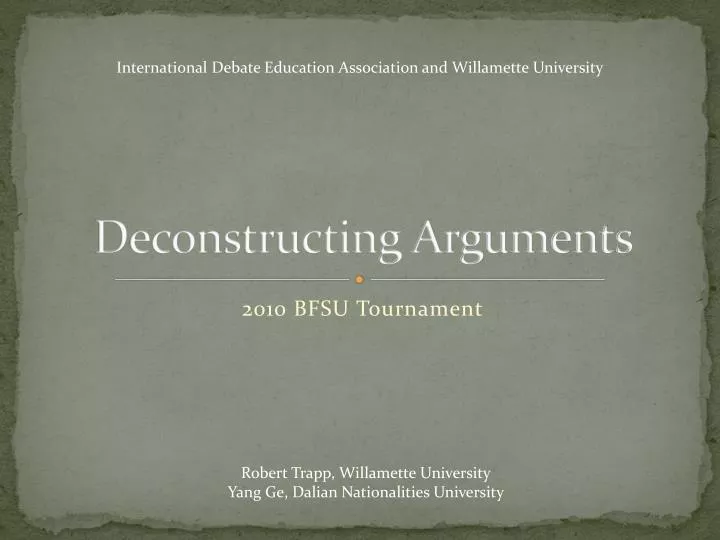 deconstructing arguments