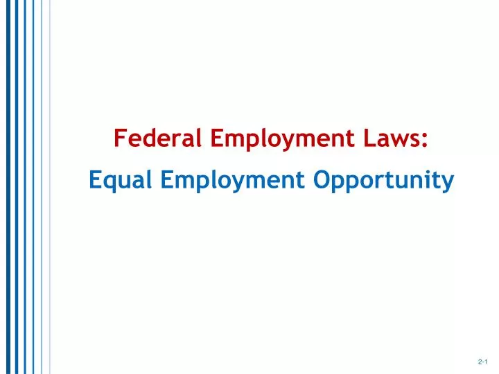 federal employment laws equal employment opportunity