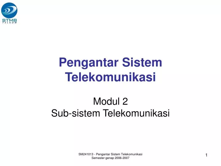 pengantar sistem telekomunikasi
