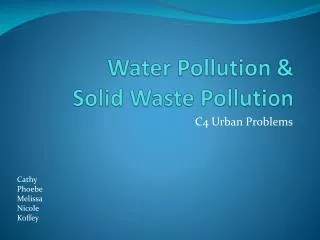 Water Pollution &amp; Solid Waste Pollution