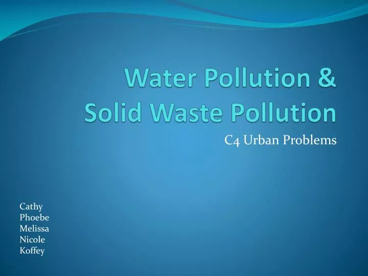 water pollution solid waste pollution