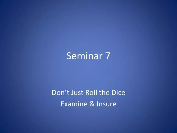 seminar 7