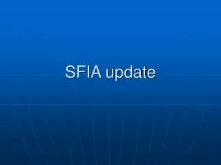 SFIA update