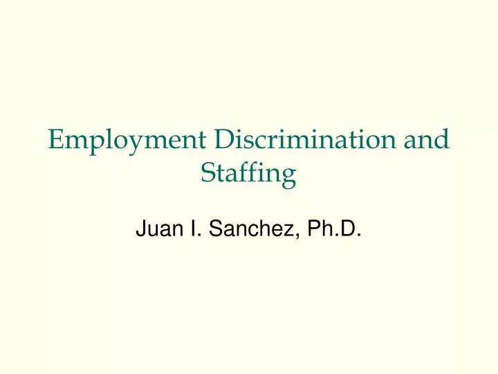 employment discrimination and staffing