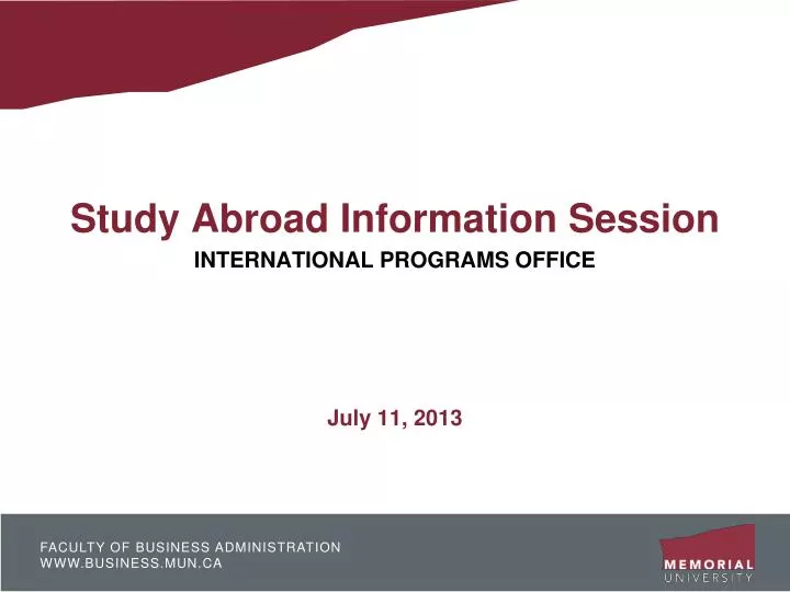 study abroad information session international programs office july 11 2013