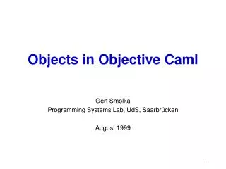 Objects in Objective Caml