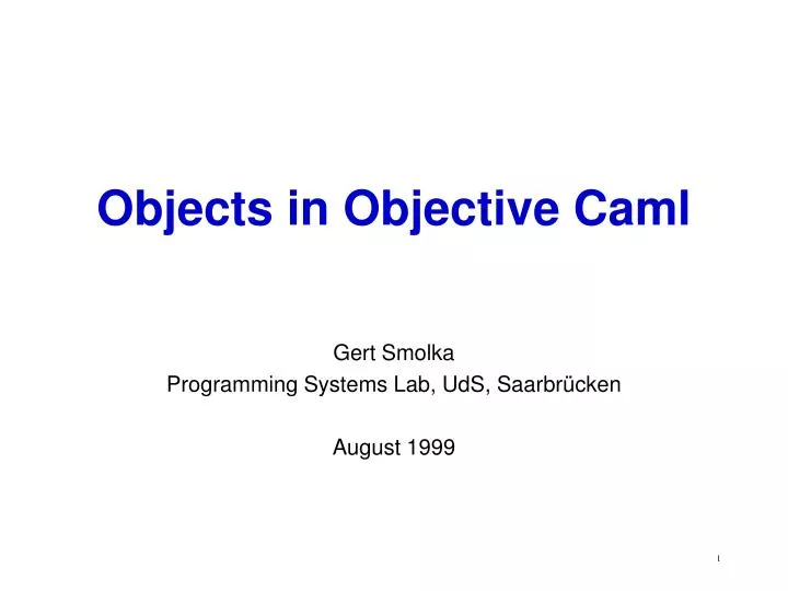 objects in objective caml