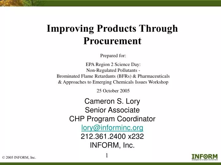 improving products through procurement