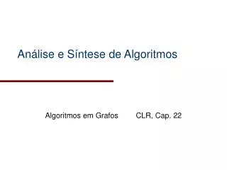an lise e s ntese de algoritmos