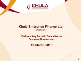 Khula Enterprise Finance Ltd -Overview-